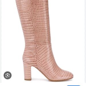 ISO!!Aquazzura Brera 85 Crocodile-print Leather Knee-high Boots